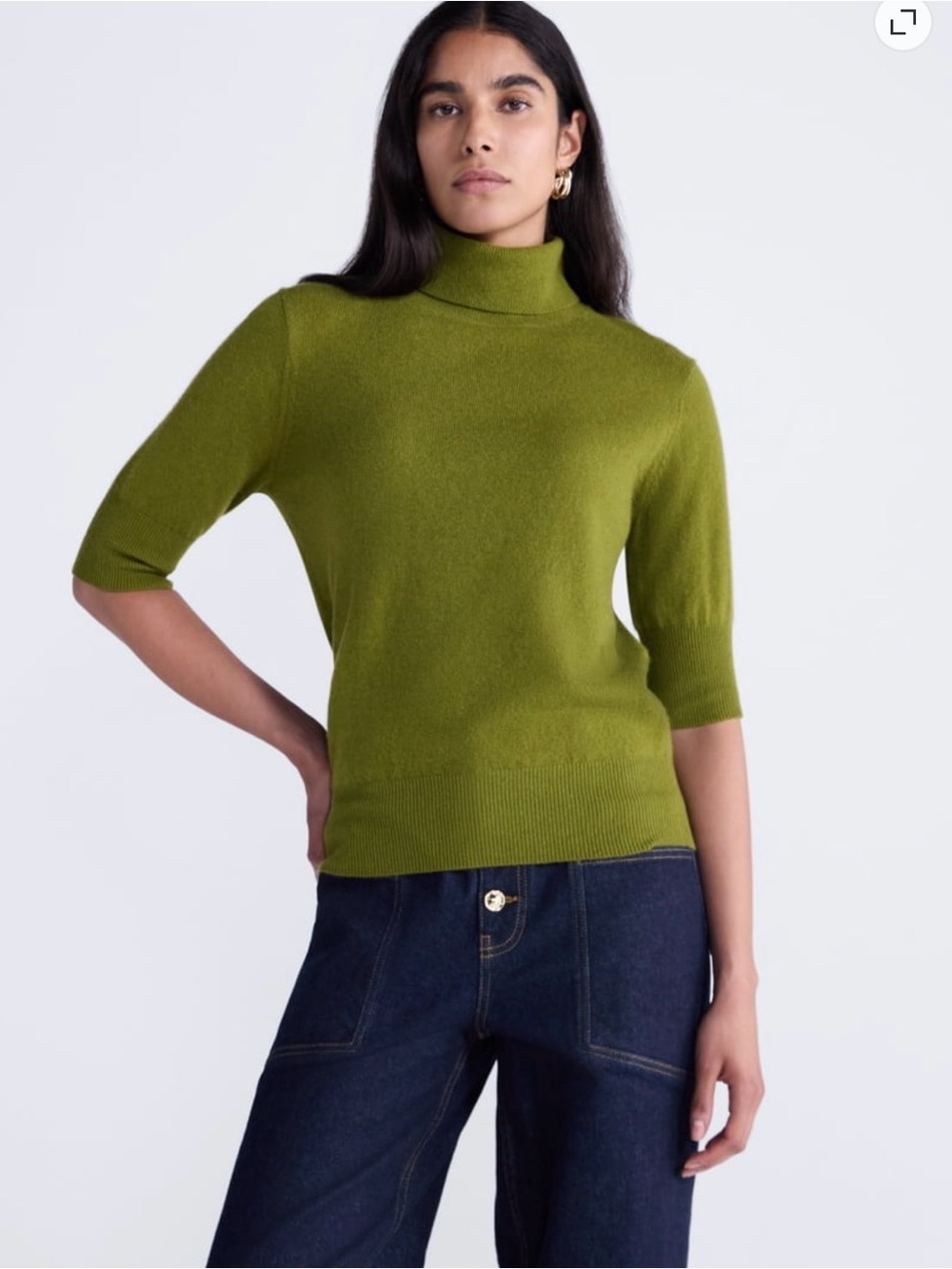 Scoop Women’s Cashmere Turtleneck Sweater - Elbow Length